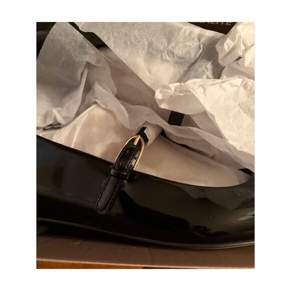 NWT Franco Sarto Tinsley Mary Jane Flats Black Patent 9.5 Wide in original box - Picture 6 of 8